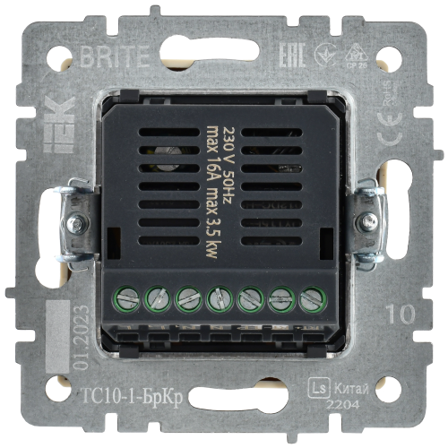Термостат электронный с индикацией BRITE СП IP20 ТС10-1-БрКр беж. | код BR-RT11-K10 | IEK фото 5