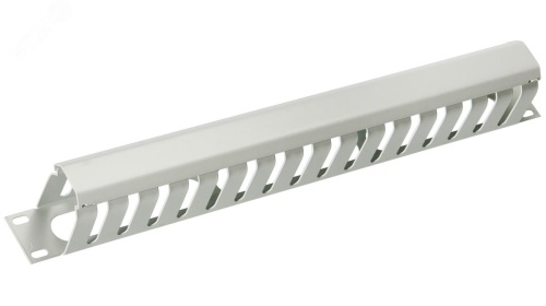 Органайзер кабельный 19д 1U металлический с крышкой | код JB07-1U-GY | Cabeus