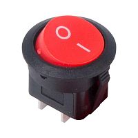 Выключатель клавишный круглый 250В 6А (2с) ON-OFF красн. (RWB-213 SC-214 MRS-102-8) | Код. 36-2560 | Rexant