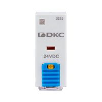 Реле миниатюрное промышленное, 2CO, ком. ток 8А, AgSnO2, напряжение 24V DC, опция: тест-кнопка+светодиод+защитный диод | код IR-24DC-2CO-D | DKC