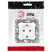 Розетка Серия 12 12-2101-01М 2P+E Schuko, 16А-250В, белый матовый | код Б0065700 | ЭРА