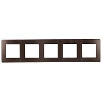 Рамка для розеток и выключателей Серия 12 12-5105-13 на 5 постов, Сатин, бронза | код Б0052546 | ЭРА