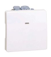 Кнопка клавишная с индикацией, 10А 250В, S27, белый | код 27669-65 | Simon