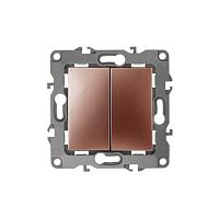 Переключатель двойной, 10АХ-250В, Эра12, медь,12-1106-14 | код Б0019297 | ЭРА