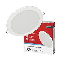 Светильник светодиодный RLP-VC 5065WH 50Вт 6500К IP40 4000лм 230В 295мм встраив. кругл. панель бел. IN HOME 4690612063485