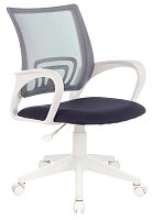 Кресло Бюрократ CH-W695NLT темно-серый TW-04 TW-12 сетка/ткань крестов. пластик пластик белый | код 1483034 | БЮРОКРАТ