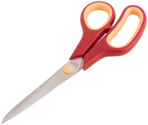 Ножницы бытовые нержавеющие, прорезиненные ручки, толщина лезвия 2.0 мм, 215 мм | код 67330 | FIT