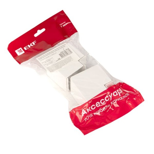 Поворот 90 гр, (40х40) (4 шт) белый-Plast | код abw-40-40x4 | EKF фото 3