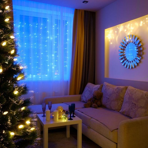 Гирлянда "Светодиодный дождь" с контроллером 1.5х1.5м 144LED син. прозр. провод 12Вт 230В IP20 | код 235-033 | Neon-Night фото 5 Гирлянда "Светодиодный дождь" с контроллером 1.5х1.5м 144LED син. прозр. провод 12Вт 230В IP20 | код 235-033 | Neon-Night фото 5