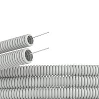 Труба ПВХ гибкая гофрированная д.25мм сверхтяжелая с протяжкой 50м серая | код 91525+ | DKC