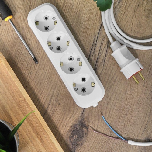 Колодка 4 гнезда c заземлением | код 11-8707 | REXANT фото 4