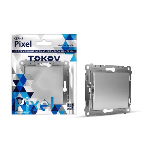 Выключатель 1-кл. СП Pixel 10А IP20 механизм алюм. | код TKE-PX-V1-C03 | TOKOV ELECTRIC