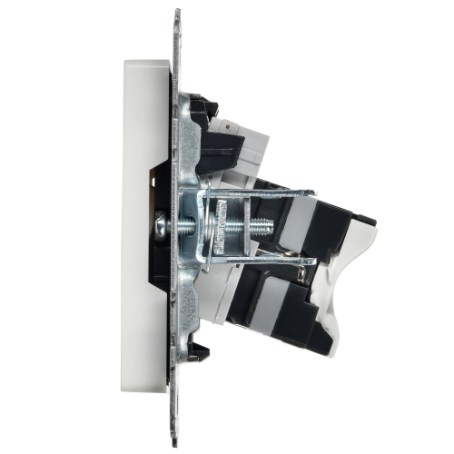 BRITE Розетка двойная RJ11+RJ45 кат.5E РК/Т12-БрБ белый | код BR-KT20-O-1-K01 | IEK фото 2