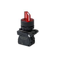 Переключатель на 2 положения с фиксацией и подсветкой, красный, 1NС, 220V AC/DC, IP65, пластик MTB5-AK24723 | код 137280 | MEYERTEC