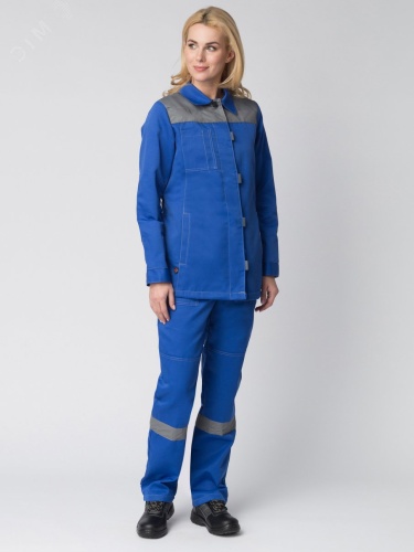 Костюм женский Весна-1 СОП NEW (ткань Смесовая,210) брюки, васильковый серый, 52-54 170-176 | код 87471191 | Факел