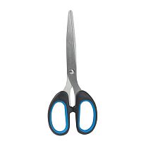 Ножницы BRAUBERG Classic+, 160 мм, классической формы, резиновые вставки, черно-синие, 236447 | код 236447 | BRAUBERG