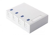 Коробка настенная 4-порт. со шторками бел. Eurolan 12B-04-04WT