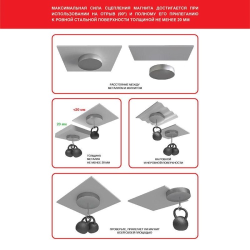 Неодимовый магнит диск 40х10мм сцепление 41 Кг | код 72-3006 | REXANT фото 4