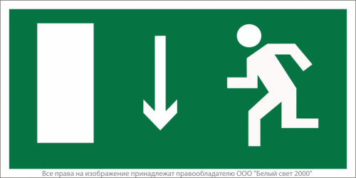 Знак безопасности NPU-3015.E10''Указатель двери эвакуационного выхода (лев.)'' | код a16637 | Белый Свет