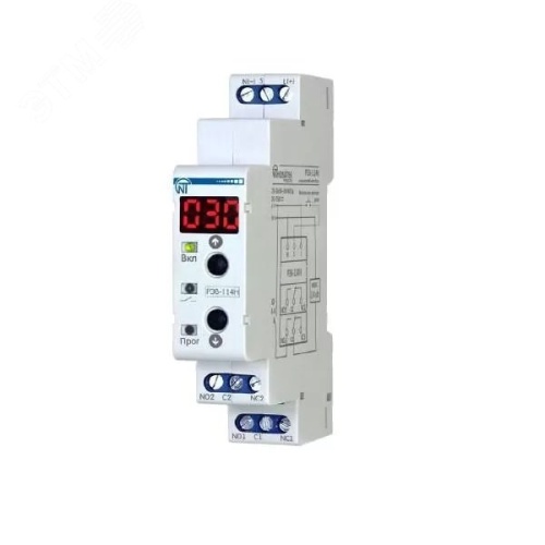 Реле времени одномудульное, индикация, 17 программ, управление кнопками Питание универсальное | код 3425601114Н | Новатек-Электро