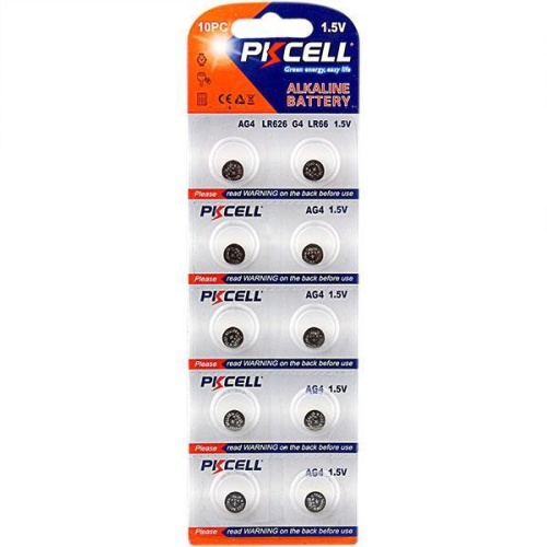 Щелочной/алкалиновый элемент питания PKCELL AG4-10B тип - LR66(AG4) 10 шт в блистере | код AG4-10B | PKCELL