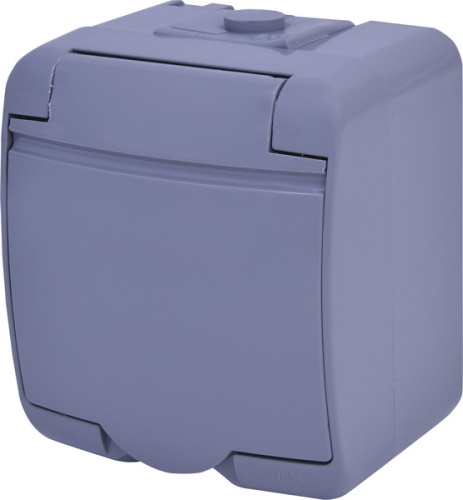 Розетка 1-я (Schuko) (серая крышка) (IP44/54) RHE-1s-SR | код 004668070 | ETI