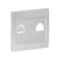 Валенсия лицевая панель розетки Phone 1-местная сталь PROxima | код EST01-L-034-30 | EKF
