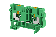 Клемма проходная PUSH-IN 6 мм2, на 2 подключения, зеленая PQ6-GREEN | код 3104010003 | Elmex