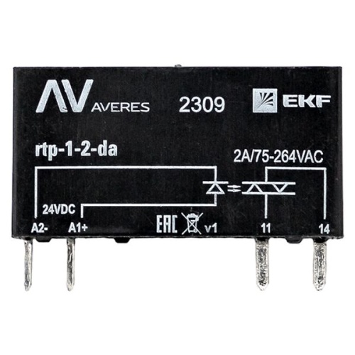 Реле твердотельное однофазное RTP 2 А, для разъема РM slim 23/1 | код rtp-1-2-da | EKF фото 3