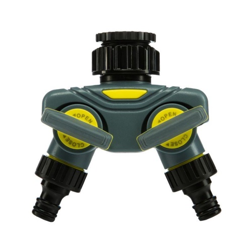 Разветвитель 2-х канальный на кран 1/2дюйм-3/4дюйм ЧЕТЫРЕ СЕЗОНА 62-0223-F