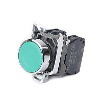 Кнопка SB4 в сборе модульная 22мм зеленая с возвратом металл 1НО+1НЗ | код SB4BA35 | Systeme Electric