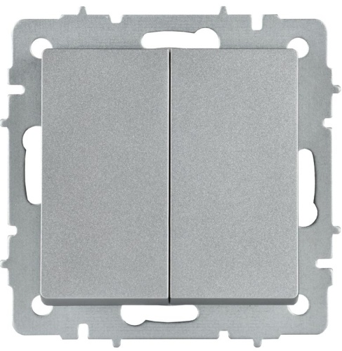 BRITE Выключатель 2-клавишный перекрестный 10А ВС10-2-3-БрА алюминий IEK | код BR-V23-0-10-K47 | IEK фото 2