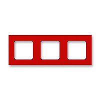 Рамка ABB Levit 3 поста красный / дымчатый чёрный 3901H-A05030 65W | код 2CHH015030A6065 | ABB