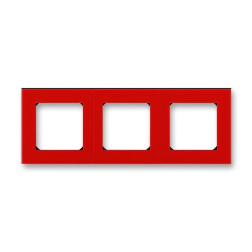 Рамка ABB Levit 3 поста красный / дымчатый чёрный 3901H-A05030 65W | код 2CHH015030A6065 | ABB