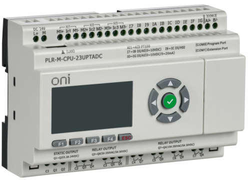 Микро ПЛК PLR-M. CPU DI10/PT3/DO08(R)/02(T) 24В DC ONI | код PLR-M-CPU-23UPTADC | ONI