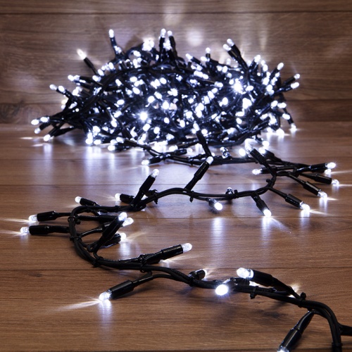 Гирлянда Кластер 10 м, 400 LED, черный каучук, IP67, соединяемая, цвет свечения белый NEON-NIGHT | код 315-265 | NEON-NIGHT