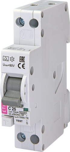 Диффер. автоматический выключатель KZS 1M SUP C 25/0,01 тип A (6kA) (верхн.подкл.) | код 002175856 | ETI