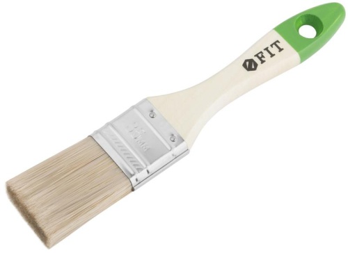Кисть флейцевая "Микс" смешанная натуральная и искусственная щетина деревянная ручка 1. 5дюйм (35мм) FIT 01194 фото 2