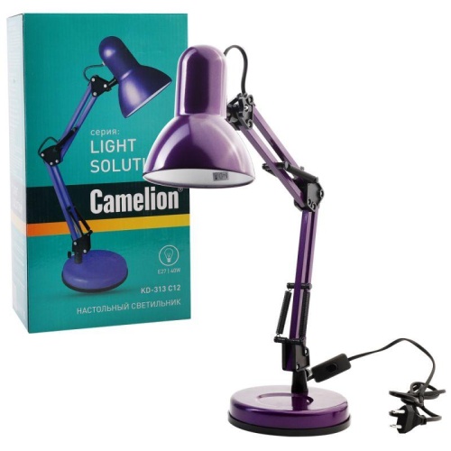 Светильник KD-313 C12 настол. 230В 60Вт E27 фиол. Camelion 13644 фото 4