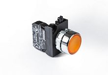 Кнопка нажимная круглая желтая CM100DS (1НО) | код CM100DS | EMAS