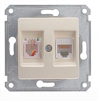 Lillium Механизм розетки CAT5е + TF евро бежевый | код 30010037 | Makel