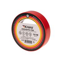 Изолента ПВХ KRANZ 0.13х15 мм, 10 м, красная (10 шт./уп.) | код KR-09-2004 | KRANZ