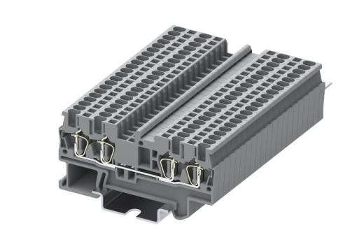 TC1.5-4-GY Клемма TC 2-2 проходная пружин., сеч.1.5мм2, сер., шт | код TC1.5-4-GY | SUPU