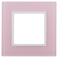 Рамка на 1 пост, стекло, Эра Elegance, розовый+бел, 14-5101-30 | код Б0034484 | ЭРА