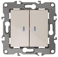 Механизм выключателя 2-кл. СП 12 10А IP20 12-1105-02 250В 10AX с подсветкой сл. кость | код Б0014658 | Эра