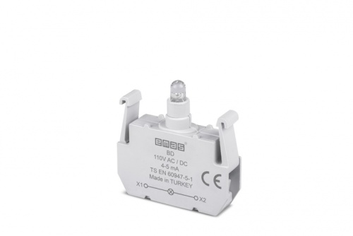 Блок-контакт подсветки красный светодиод BD 11OV AC/DC, серии B | код BD | EMAS