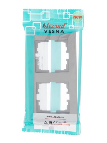 Рамка 2-местн. вертик. VESNA платина LEZARD 742-3500-152 фото 3