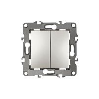 Выключатель двойной, 10АХ-250В, Эра12, перламутр,12-1104-15 | код Б0019290 | ЭРА