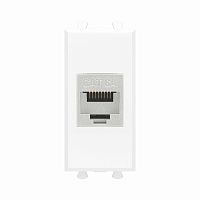 Компьютерная розетка RJ-45 без шторки модульная, кат.6А экранированная, Avanti, Белое облако, 1 модуль | код 4400771 | DKC