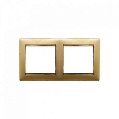 Рамка 2 постовая горизонтальная мат золото Valena (10 шт.) LEGRAND | код 694360 | LEGRAND